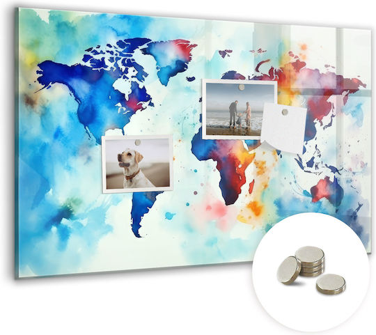 Placă Magnetică Hartă Pictată Un Magnet 60x40