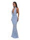 Summer Maxi Evening Dress Light Blue