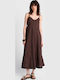 Sommer Maxi Damenkleid Braun