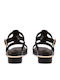 Damen Sandalen Schwarz Leder