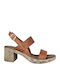 Leather Sandals Tabac Brown