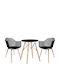 Set de sufragerie Raptor cu 2 scaune 60x60 cm