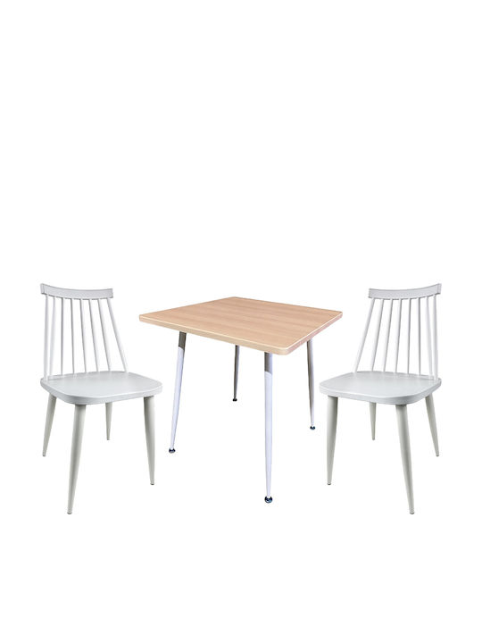 Τραπεζαρία Timberon με 2 Καρέκλες 70x70εκ.