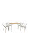 Set de sufragerie Verdell cu 4 scaune 110x70cm