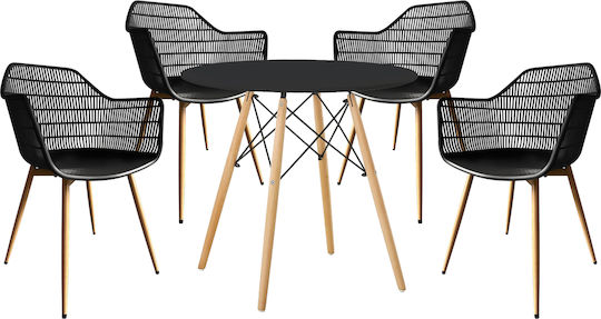 Set de sufragerie Raptor cu 4 scaune 80x80cm