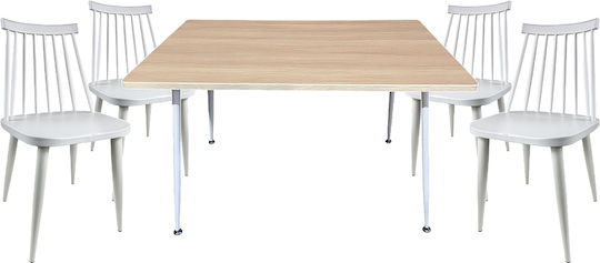 Set de sufragerie Crossen cu 4 scaune 120x70cm