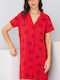 Summer Women's Nightgown Red Black