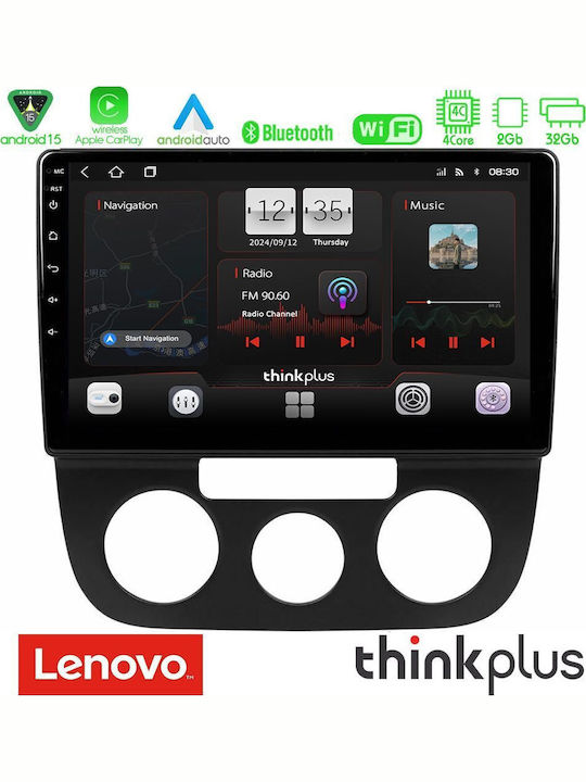 Lenovo Car Audio System for Volkswagen Jetta with A/C (Bluetooth/USB/AUX/WiFi/GPS/Apple CarPlay/Android Auto) with 10" Touch Screen