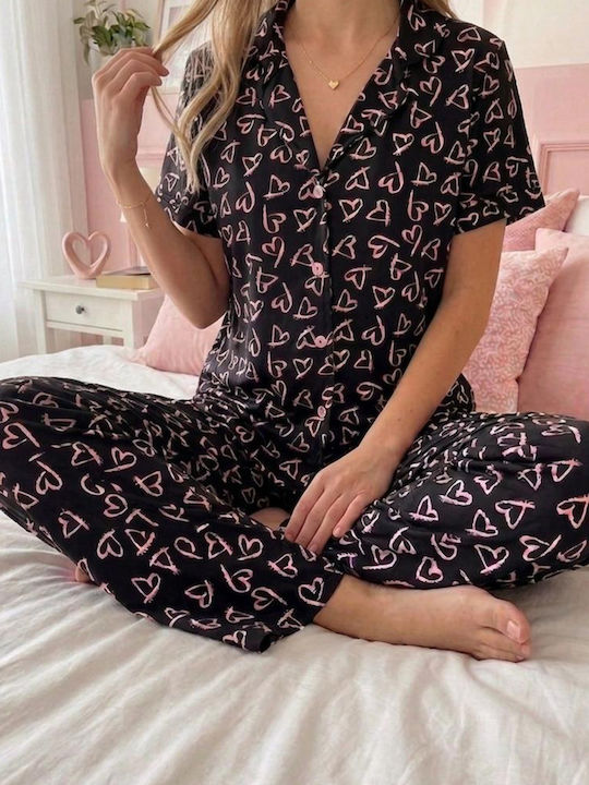 Set Pijamale Dama De Vară Negru