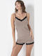 Summer Women's Cotton Brown Pyjama Set