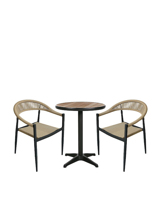 Outdoor Dining Set Rarotonga 3 Pieces Artelibre