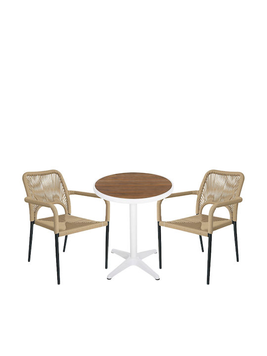 Outdoor Dining Set Rarotonga 3 Pieces Artelibre