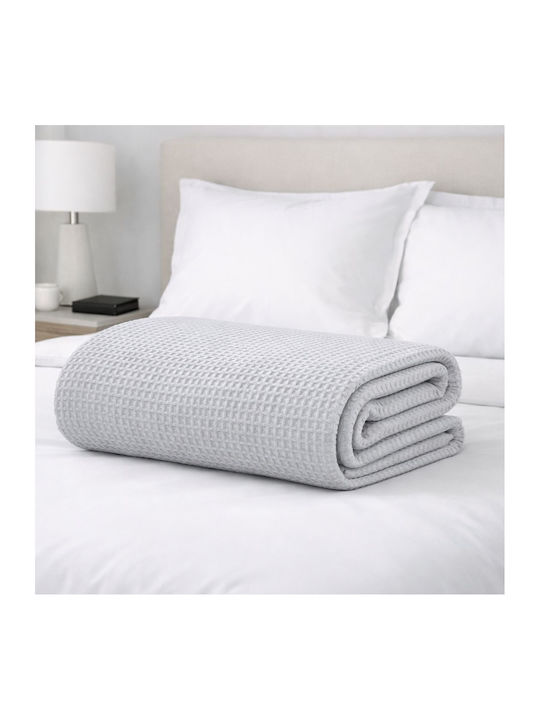 Adam Home Waffle Κουβέρτα Πικέ Υπέρδιπλη 225x240εκ. Γκρι