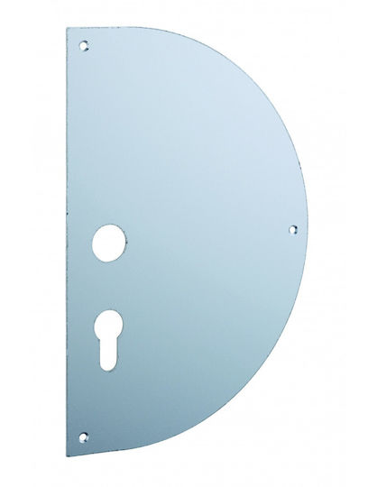 Left Door Push Plate Self-Adhesive Anodized Aluminum Half Circle Cylinder Hole 230x150 Mm Thirard 00922329