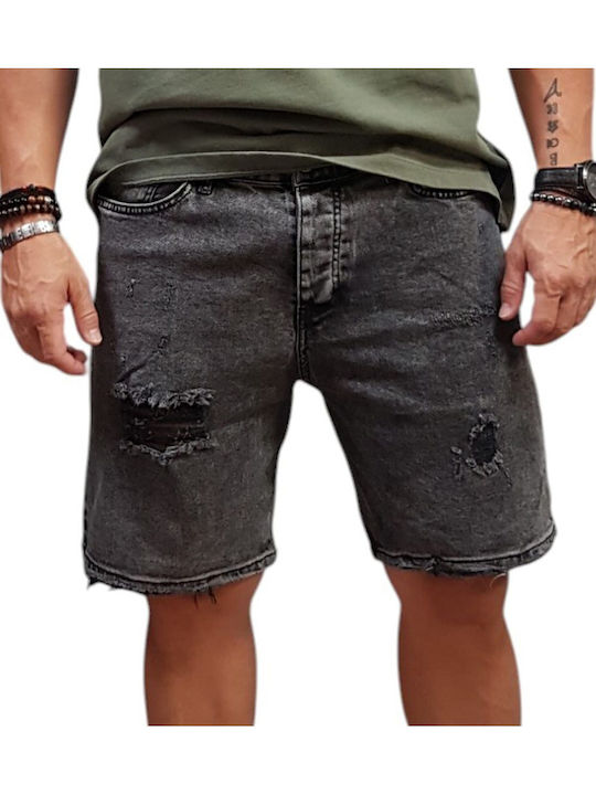 Pantaloni Scurți Bărbați Denim Gri