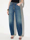 High Rise Women's Jean Pants in Balloon Leg Style