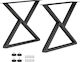 HomCom Metal Furniture Leg 2 Pieces Suitable for Table / Coffee Table Black