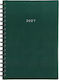 Next Daily Agenda Basic 2027 Green Leather Spir...