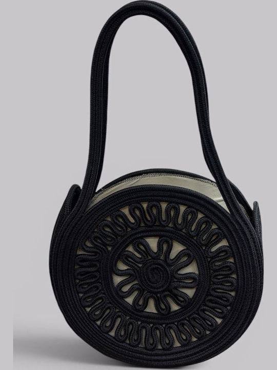 Wicker Black Beach Bag