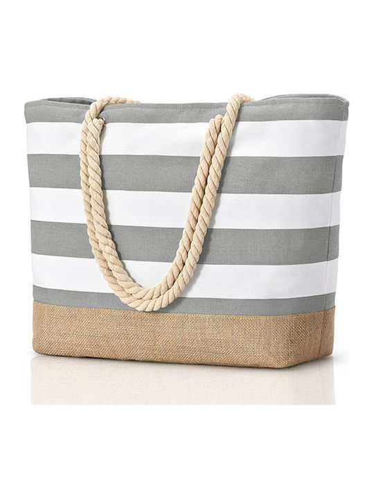 Stoff Strandtasche Grau