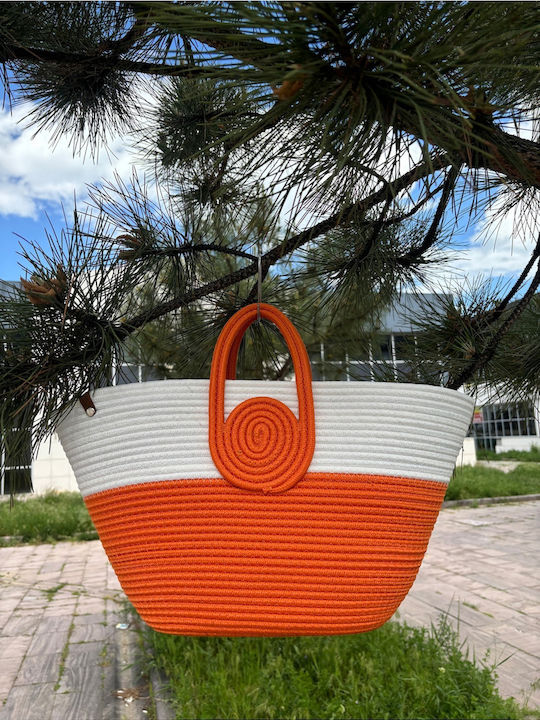 Плажна Чанта От Слама Оранжева