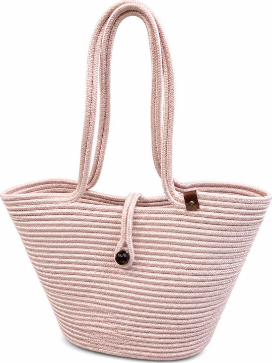 Wicker Pink Beach Bag
