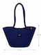 Wicker Blue Beach Bag