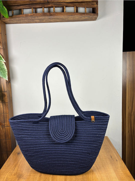 Korbweide Strandtasche Blau