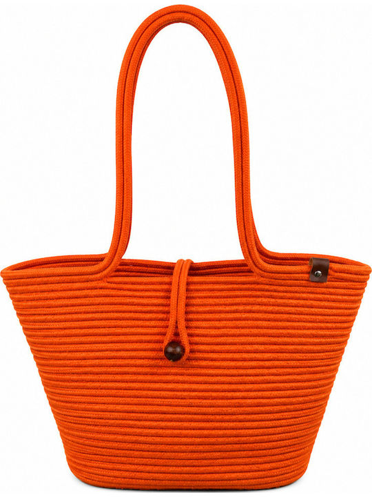 Wicker Orange Beach Bag