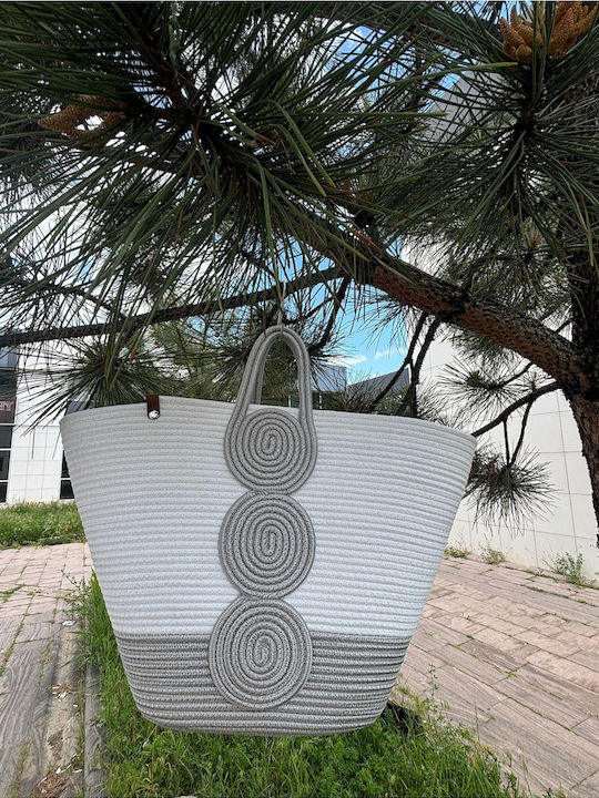 Wicker Grey Beach Bag