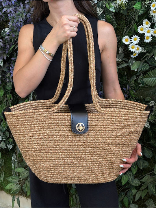 Korbweide Strandtasche Schwarz
