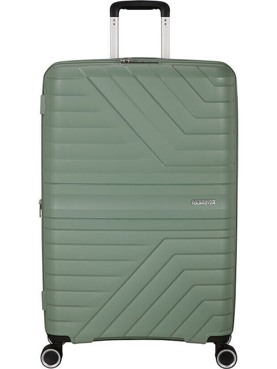 American Tourister Μεγάλη Βαλίτσα Ταξιδίου Σκληρή Botanic Green Ύψους 78εκ.