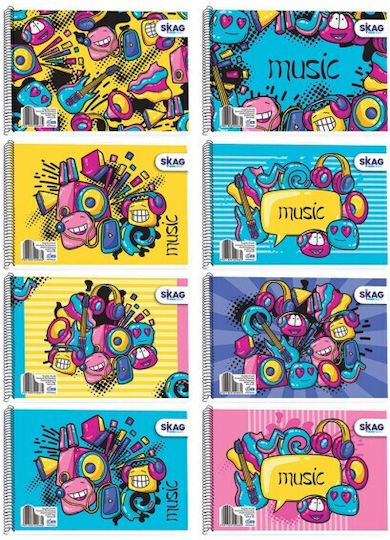Skag Spiral Music Notebook B5 40 Paper Sheets (Various Designs or Colours)