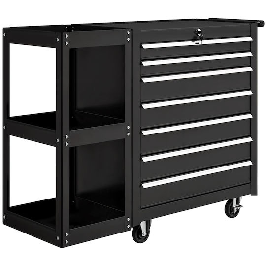 HomCom Wheeled Metallic Tool Chest