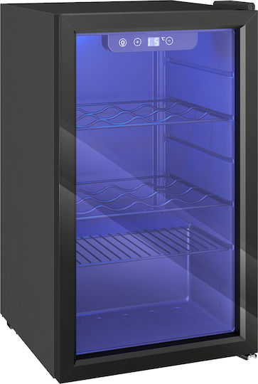 HomCom Wine Refrigerator 24 Bottles 68l Adjustable Temperature 4-16°c Anti-uv Glass Shelves Black 800-326v90bk