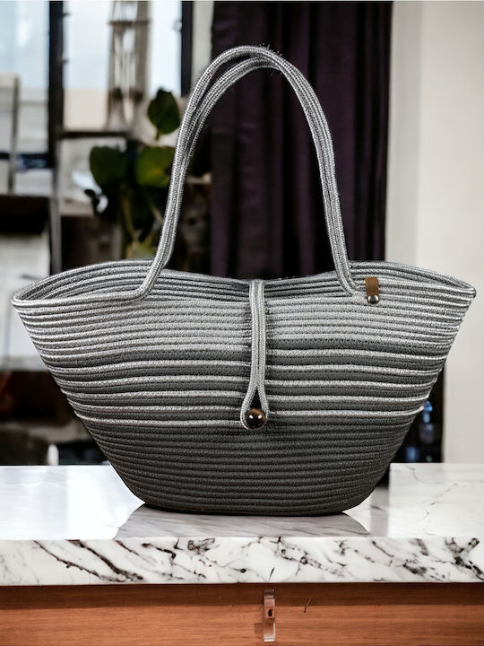 Geantă De Plajă Din Wicker Gri