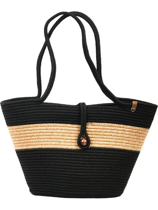 Geantă De Plajă Din Wicker Neagră