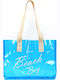 Kunststoff Strandtasche mit Hut Blau