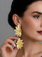 Dangle Earrings Made of Gold Plated Steel with Pearls