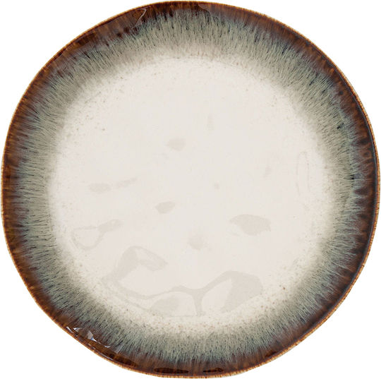 Easylife Shallow Porcelain Brown Plate Diameter 21cm