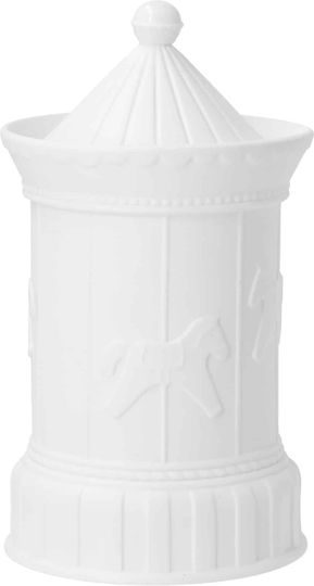 Raeder General Use Food Jar with Lid Made of White Porcelain 12x12x21.5cm