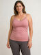 Sleeveless Cotton Pink Women's T-Shirt