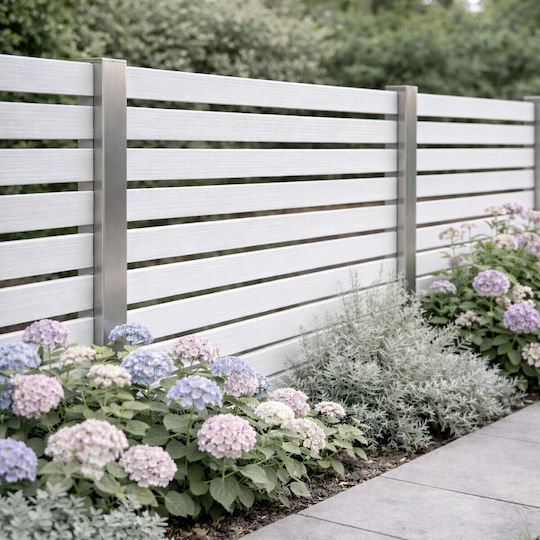 WPC Fence Plank Slatted 2 X 12 X 360cm White
