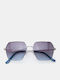 Luigi Unisex Sunglasses With Blue Metallic Frame And Blue Lens