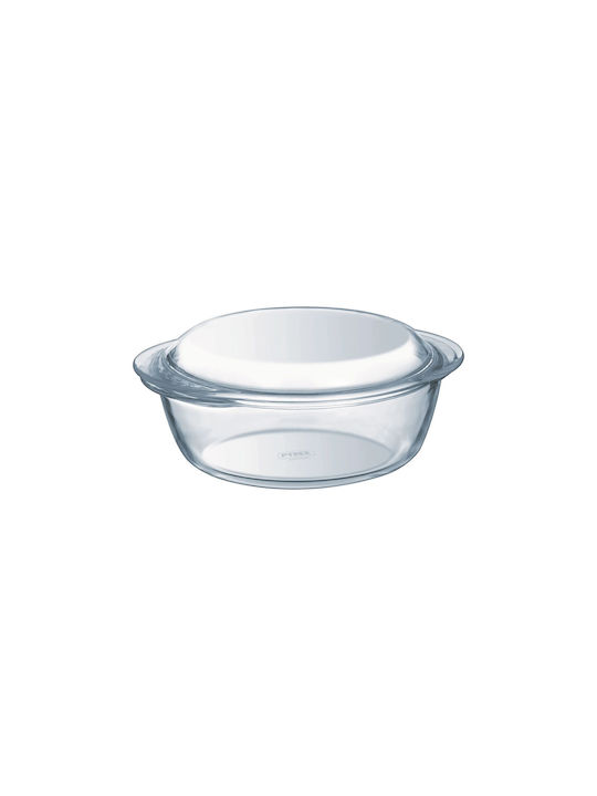 Pyrex Кръгла Устойчива Съдове Стъкло с Капак 18x9cm