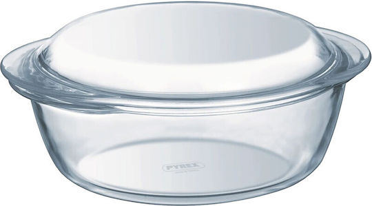 Pyrex Кръгъл Пиримахов Съд Стъклен с Капак и Основа 18x9x9cm