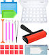 Set Mozaic cu Diamante Zola 20 Piese Organizatoare Accesorii Etichete Cutie 28 Compartimente
