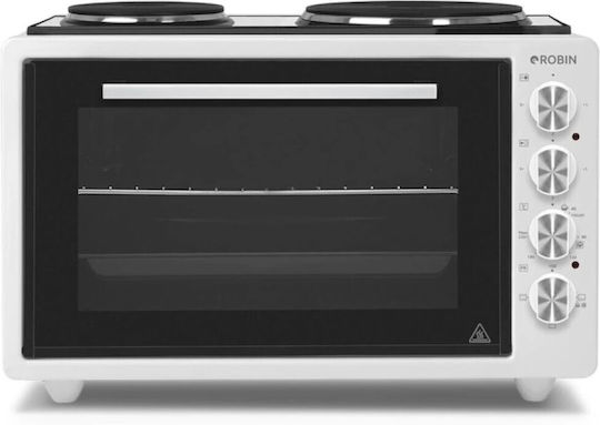 Robin ZK-26 Elektrisches Arbeitsplattenofen 45lt mit 2 Brennern Weiß