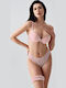 Set De Lenjerie Intimă Cu Dantelă Sutien Cu Slip Roz