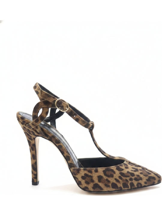 Heels with High Heel Brown 103-LEOPAR